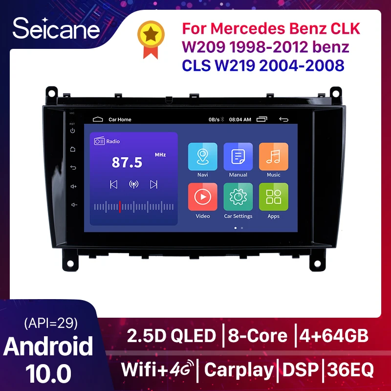 

Seicane 8 inch Android 10.0 Car Radio Multimedia Video Player for Mercedes Benz CLK W209 1998-2012 benz CLS W219 2004-2008 GPS