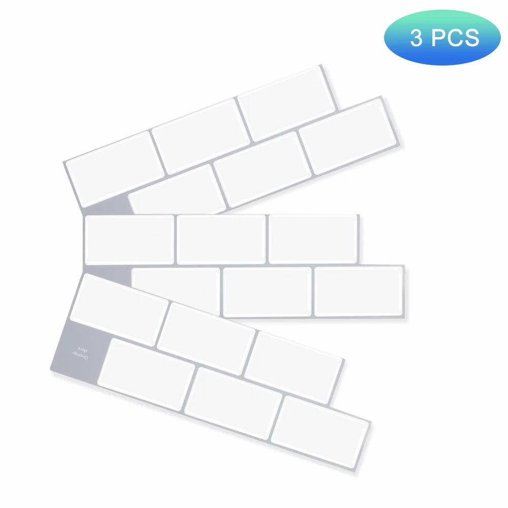 

EasyTiles Waterproof Peel And Stick Wall Tiles Stickers Black Subway 3D Vinyl Wallpaper For Kitchen Bathroom - 3 Sheets
