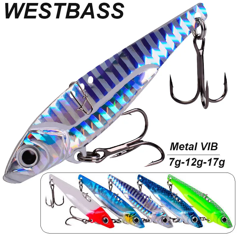 WESTBASS 5PCS Metal Jigs Spoon 7-12-17g Trolling VIB Lures Long Casting Vibration Baits Sinking Hard Wobblers Vibe Isca Pesca