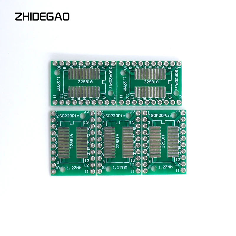 10pcs SOP20 SSOP20 TSSOP20 to DIP20 핀 보드 SMD To DIP 어댑터 0.65mm/1.27mm to 2.54mm DIP 핀 피치 PCB 보드 변환기