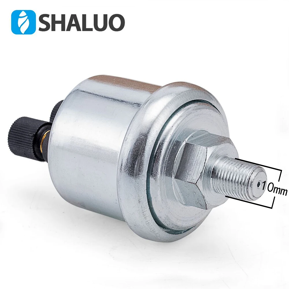 Sensor de pressão de óleo vdo, 0 a 10 barras, 1/8npt, peças do gerador diesel, plugue de tripulação inoxidável de 10mm, alarme correspondente, medidor de pressão de óleo