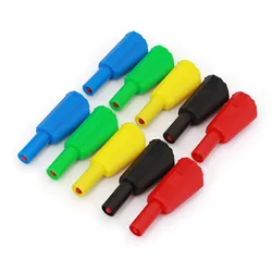 10Pcs Fully Safety Insulated 4mm Male Stackable Banana Plug Solder Type DIY Connector