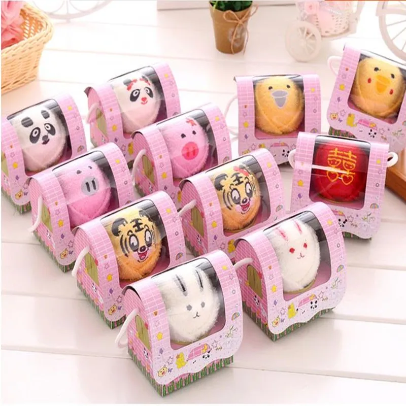 Creative Gift Cake Towel Valentine Day Wedding Things Single Box Of Towels Animal Lovers Promotional Hand Towel 8pc/lot