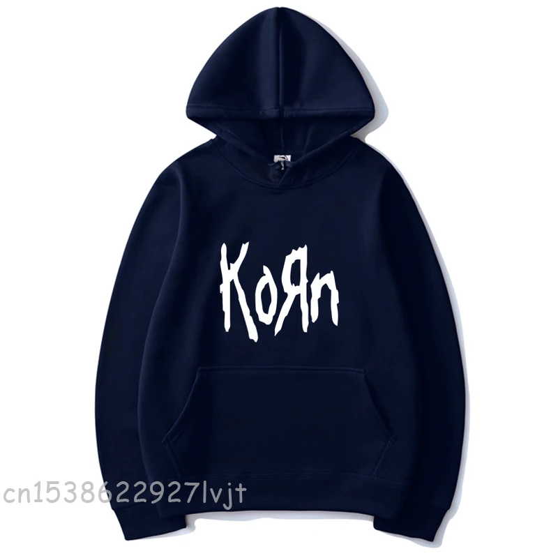 Fashion Men's and Women Universal Korn Rock Band Letter Pullover Casual Sports Streetwear Hoodie