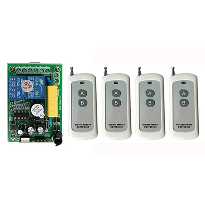 

1000M AC 220V 2 CH Channel 2CH Wireless Remote Control LED Light Switch Relay Output Radio RF Transmitter And Receiver