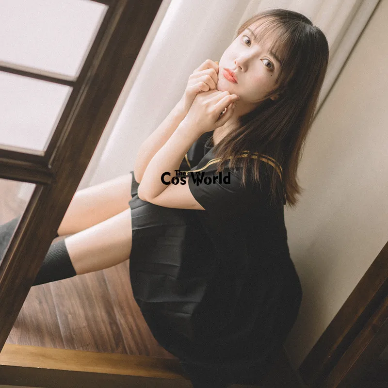 [Cloud Dream] Black Summer Navy Sailor Suit Tops Skirts JK High School Uniform Class Uniform Students Cloth