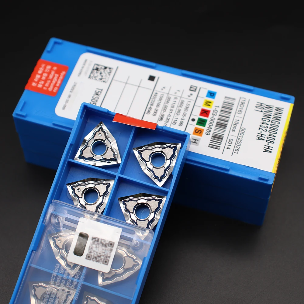 Wnmg080402 wnmg080404 wnmg080408 ha h01 inserção original ferramenta de torneamento externo wnmg carboneto inserção torno ferramenta processamento alumínio