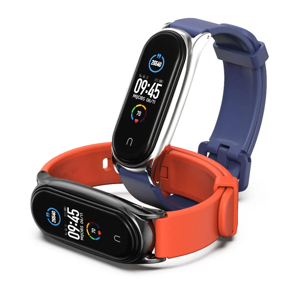 Dây Đeo Cho Mi Band 6 5 4 7 Silicone Vòng Đeo Tay Thay Thế Cho Xiaomi Mi Band 4 3 Correas MiBand 5 4 3 Màu Sắc Dây Đeo