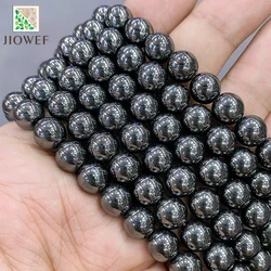 Smooth Black Hematite Round Spacer Beads DIY Bracelet Necklace for Jewelry Making 15