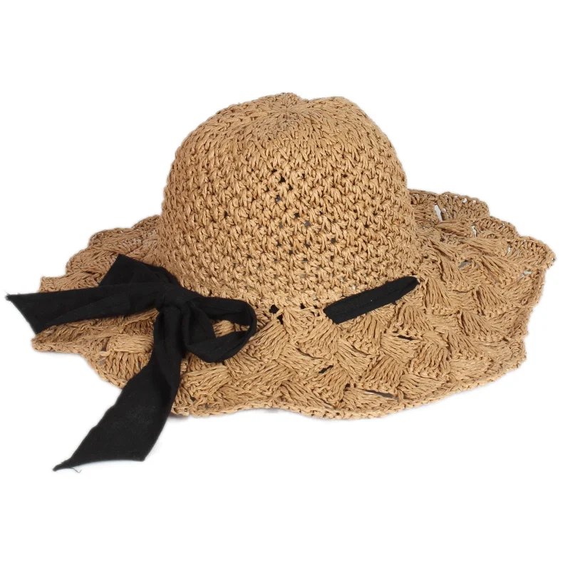 

Sunscreen Beach Straw Panama Hats Fashion Foldable Summer Hand-woven Breathable Travel Lady for Women Spring Summer Autumn Paper
