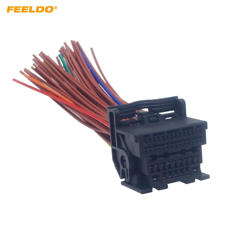 

FEELDO 1PC Car Radio Audio 44Pin Wiring Harness Adapter For Chevrolet Cruze Malibu Aveo ISO CD/DVD Stereo Installation Cable