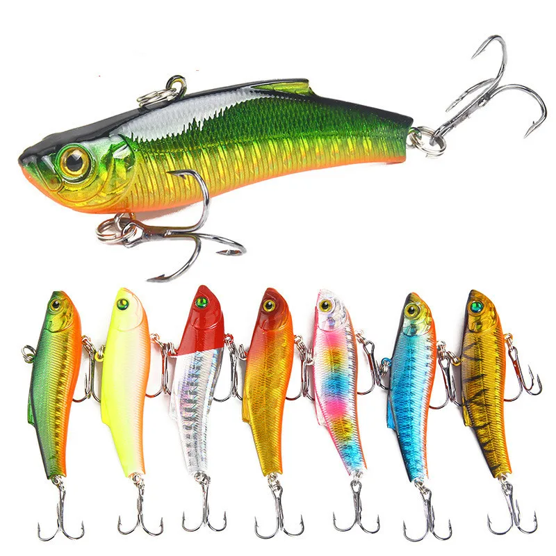 1 PCS 7cm/18G Artificial Japanese VIB Fishing Lure Lead Inside Hard Bait Diving Swivel Bait Winter Sea Fishing Tackle