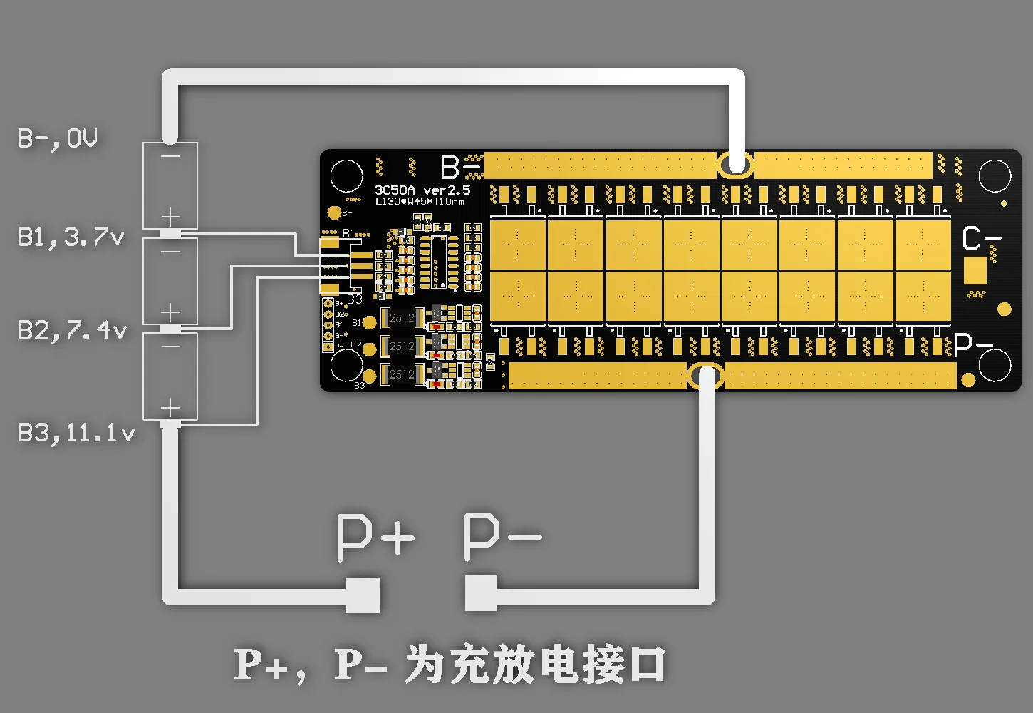 3 Series Ternary Lithium Battery 50A Protection Board Real Standard Continuous Current with Balanced Head Inverter Battery Pack