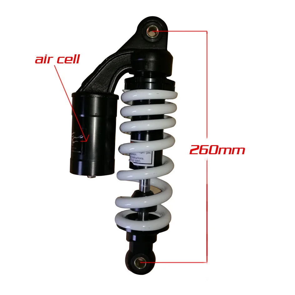 High performance 260mm Air Cell Bag rear shock absorber/suspension For KLX110 CRF50 CRF70 Kayo Apollo Dirt Pit Bikes