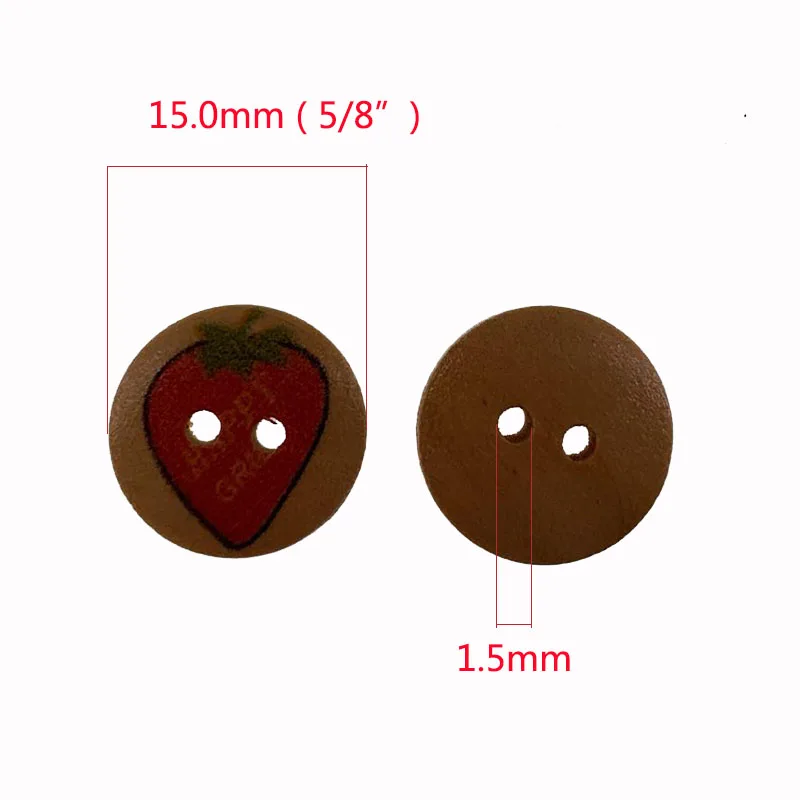 Lèvent en bois mélangés naturels pour vêtements, bouton de couture, scrapbooking, artisanat de bricolage, décorations pour bébés et enfants, 100 po, 5/8 pièces