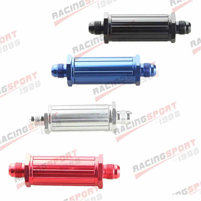 Anodised Billet Magnetic Fuel Filter 30 Micron AN-6 AN6 6AN Black/BLUE/RED/Silver