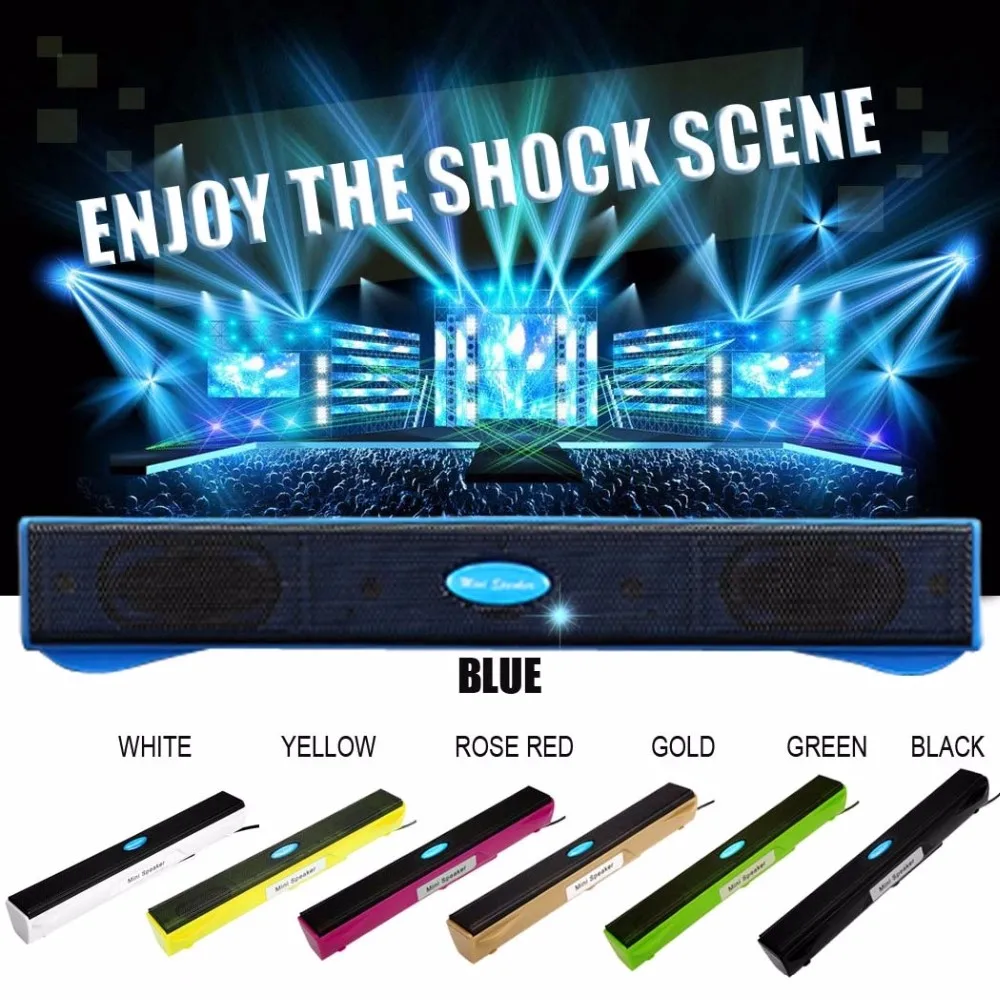 2018 Wired Mini Portable USB Speaker Music Player Amplifier Loudspeaker Stereo Sound Box for Computer Desktop PC Notebook Laptop
