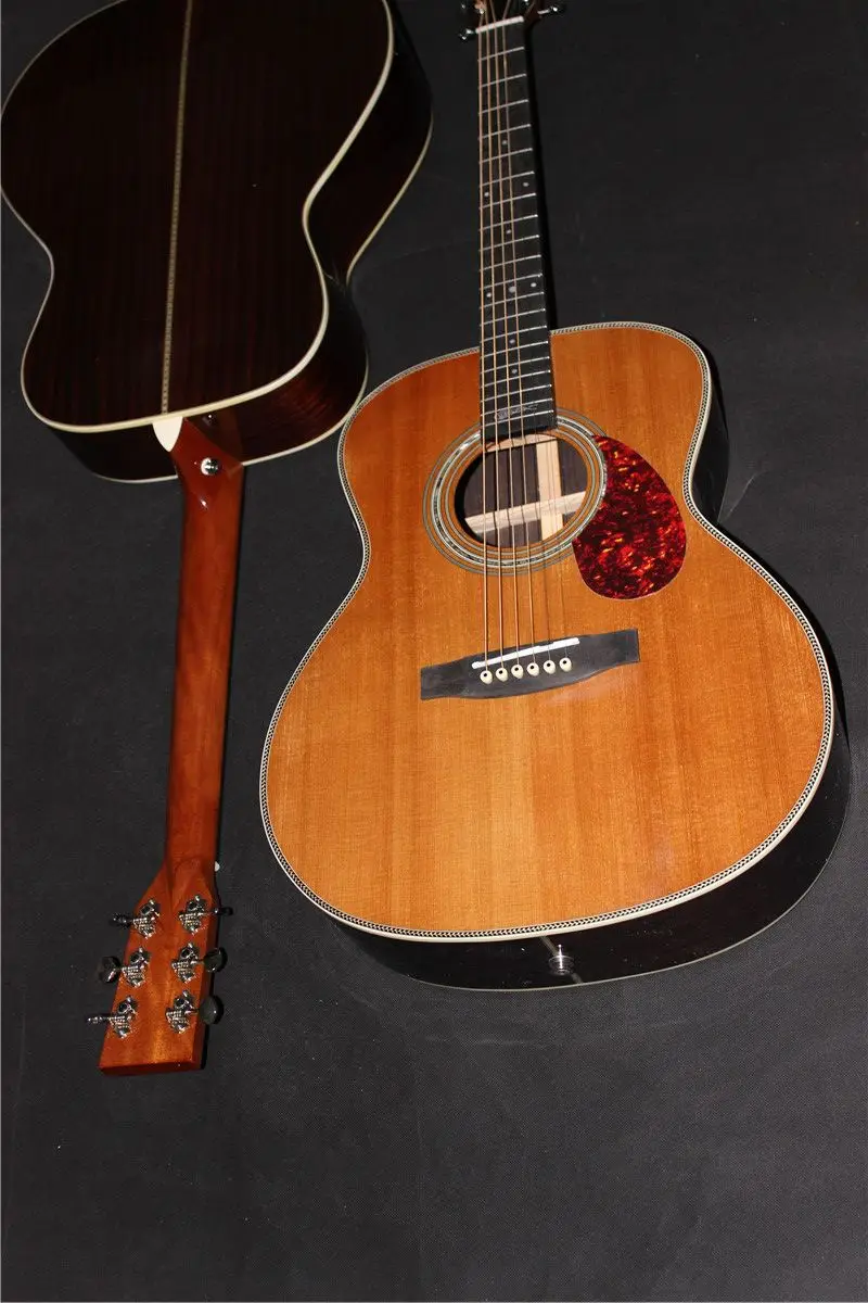 factory shop John signature acoustic electric guitars OM SOLID CEDAR acoustic guitar 14 frets JM acoustic guitar