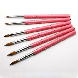 1 adet Nail Art Kolinsky Sable akrilik fırça kalem UV jel lehçe DIY boyama çizim oyma kalem manikür araçları yok, 2 4 6 8 10