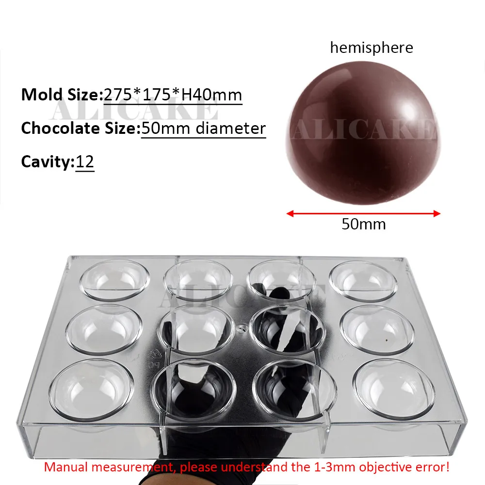 Chocolate Molds Polycarbonate Sphere Professional Mold for Chocolates Baker Mould Acrylic Confectionery Baking Pastry Utensils