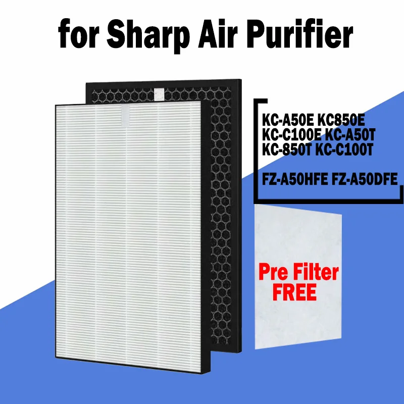 FZ-A50HFE FZ-A50DFE Replacement Air Purifier HEPA Carbon Filter for Sharp KC-A50E KC850E KC-C100E KC-A50T KC-850T KC-C100T