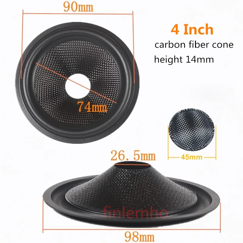 1PC Speaker Woofer Glass Fiber Cone 4/5/6.5/8 Inch Rubber Surround With Dust Cap Repair Kit For Home Theater Studio DIY System