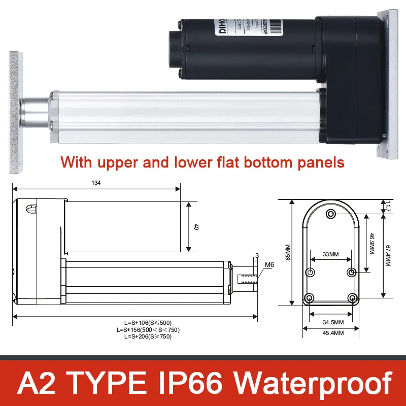 Imagem -03 - Atuador Linear Bonde Ip66 do Curso de Dhla3000 50 mm Waterproof o Motor 3000n 300kg 660lb da C.c. de Dc24v 12v com Controlador sem Fio o