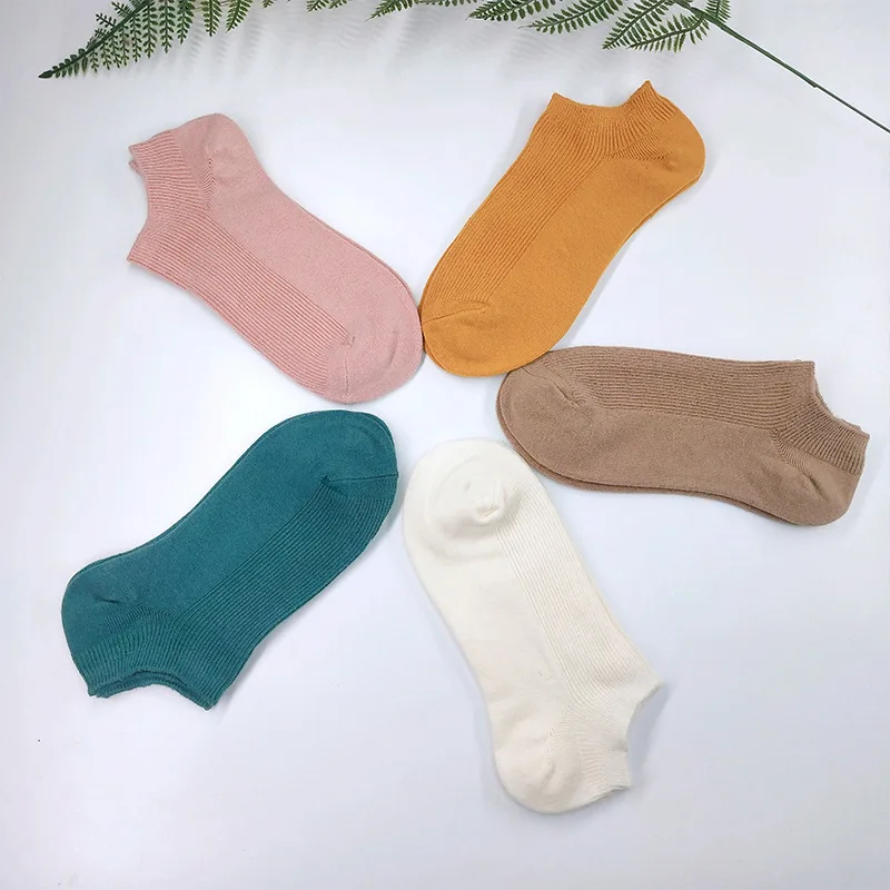 Calcetines coloridos a rayas para mujer, medias informales transpirables, 5 pares