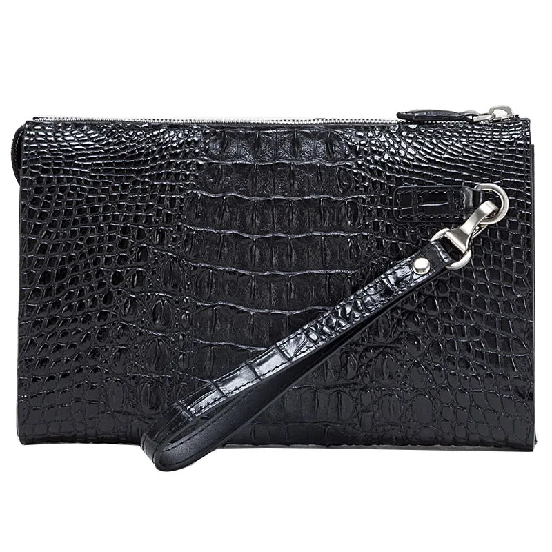 Crocodile pattern men\'s briefcase High-quality real cowhide envelope clutch bag Large capacity men\'s bag