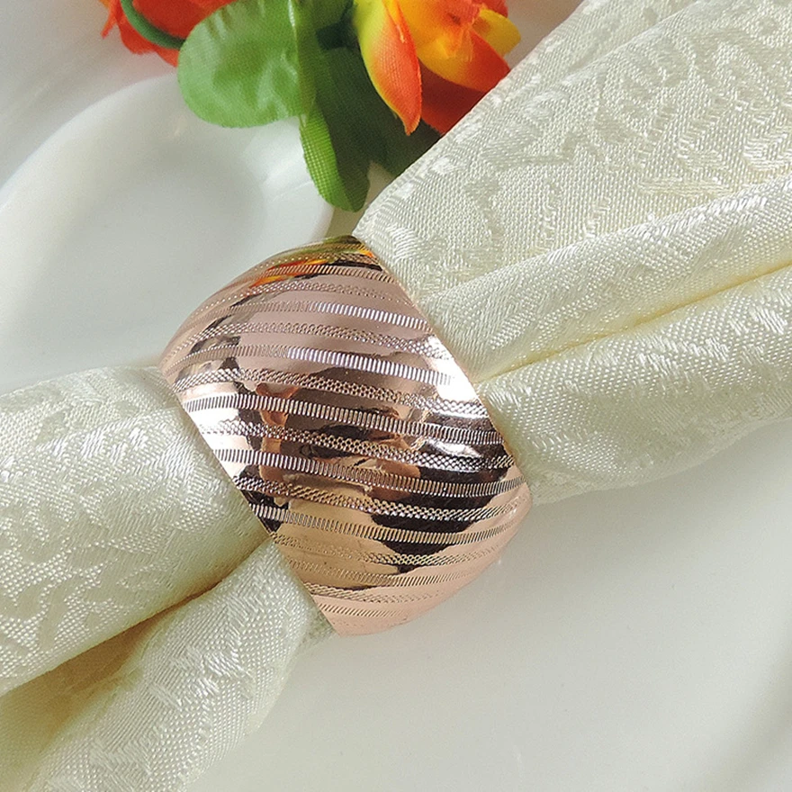 

6pcs/lot The new napkin ring metal round napkin ring is suitable for hotel wedding birthday party decoration napkin holder