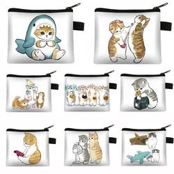 Lovely Cat Pattern Shopper Coin Purse Kids Mini Handbag Women Cats Blowing Fan Wallet Cute Lipstick Bags Card Holder Bags