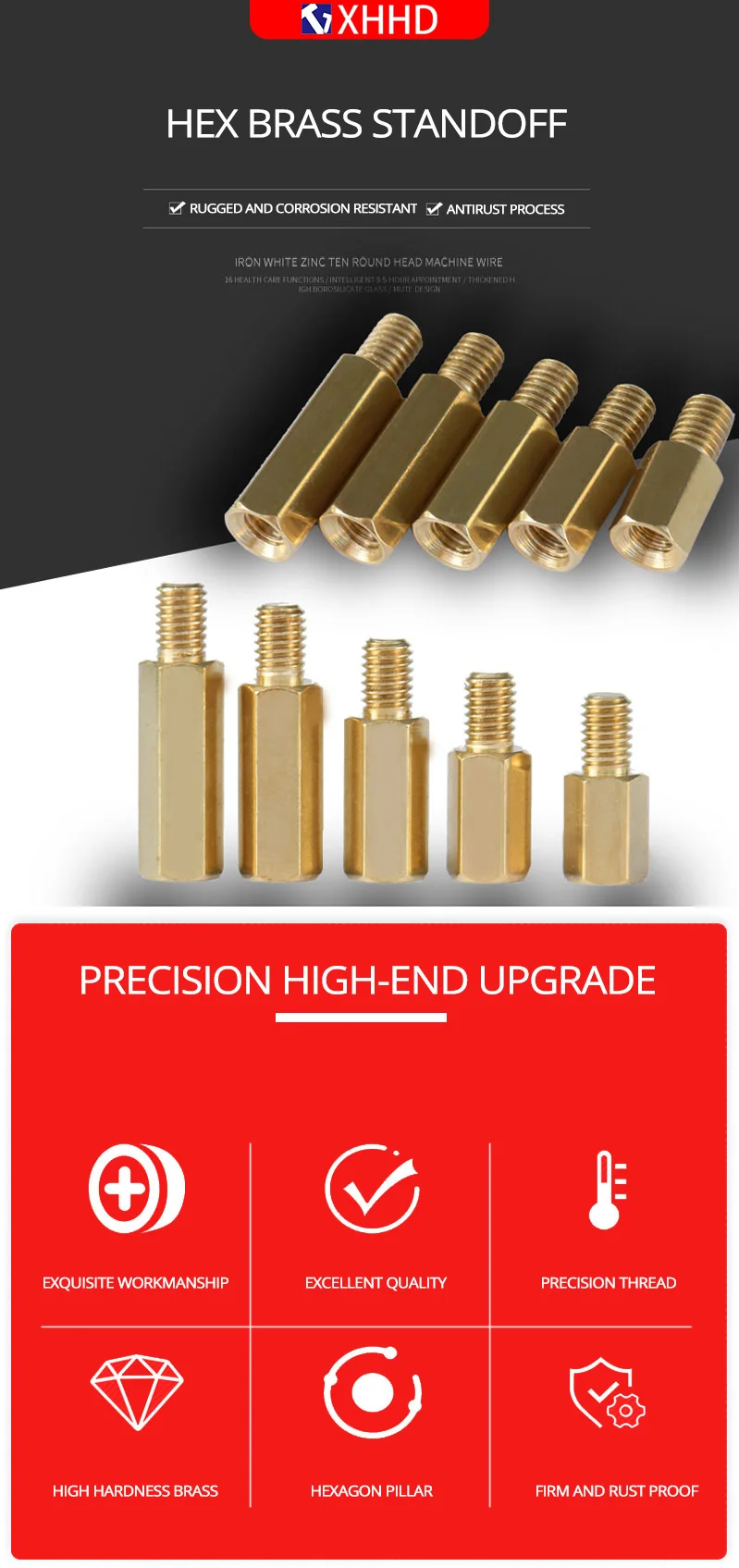 M3 3/4/5/6mm Einzigen Kopf Hex Messing Standoff Gewinde Säule Für PCB Computer Motherboard stand Off Racks Spacer Standoff – Detail 2