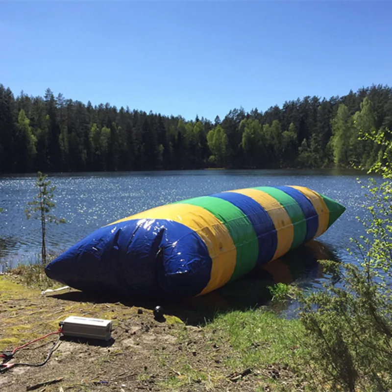 Envío Gratis, 7m * 3m, bolsa de aire inflable para saltar el agua, catapulta de agua, Blob, almohada inflable para saltar en agua con bomba