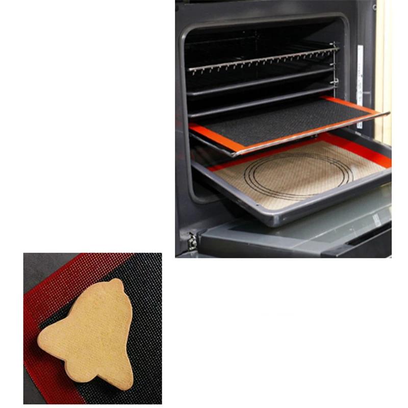 Aomily Silicone 30x40cm Double Sided Printing Baking Mat Non Stick Pastry Oven Cake Baking Perforated Sheet Liner Pastry Mat