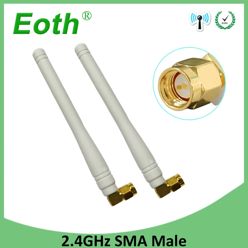 

EOTH 1 2pcs 2.4g antenna 3dbi sma male wlan wifi 2.4ghz antene pbx iot module router tp link signal receiver antena high gain