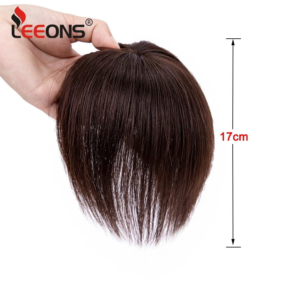 Leeons Synthetic Clip In Hair Pieces For Women Short Free Part Straight Hairpieces For Mild Hair Loss Volume Cover Black Hair