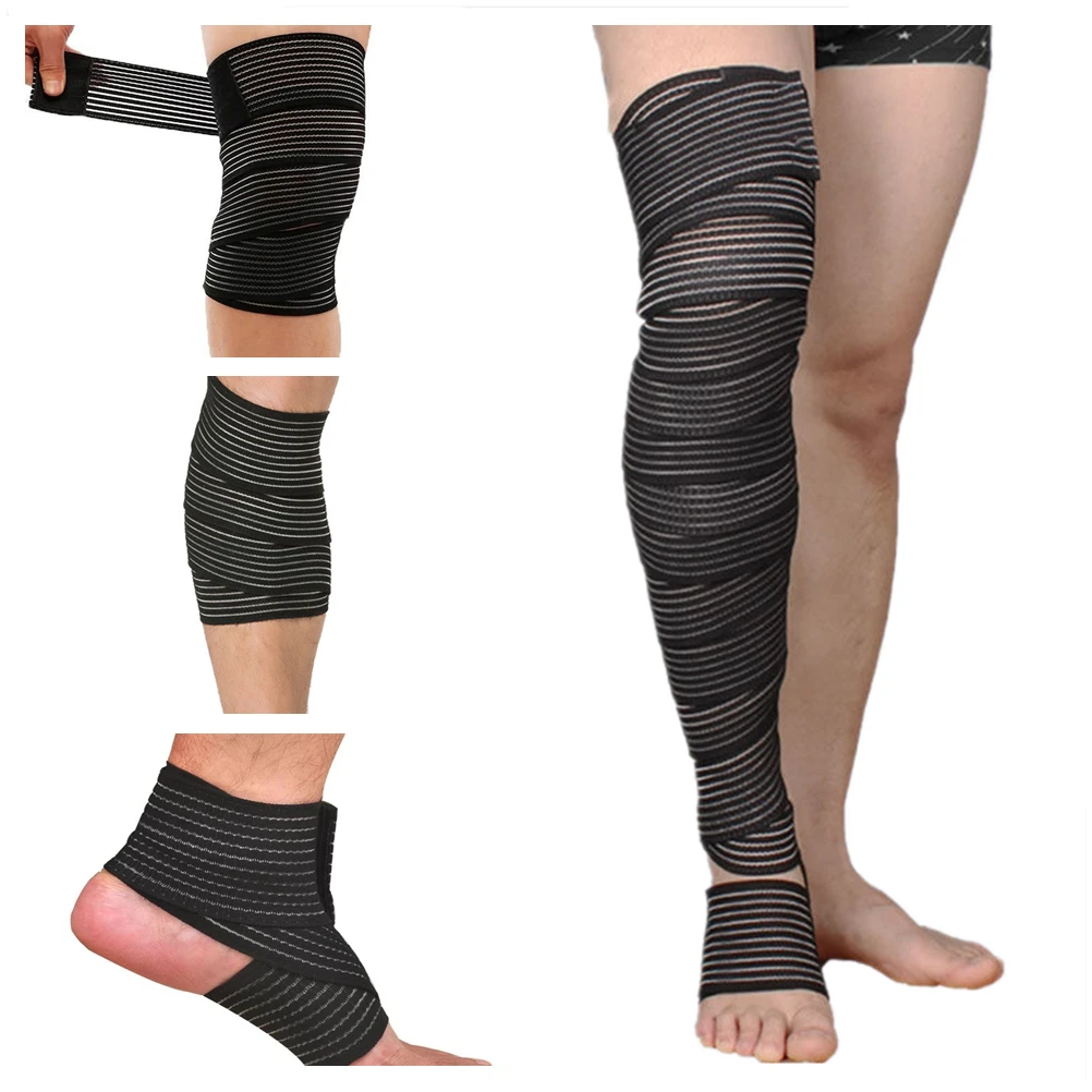 40cm~280cm Sport Elastic Bandage Compression Brace Wrist Knee Leg Ankle Elbow Calf Arm Protector Support Safety Wrap Band