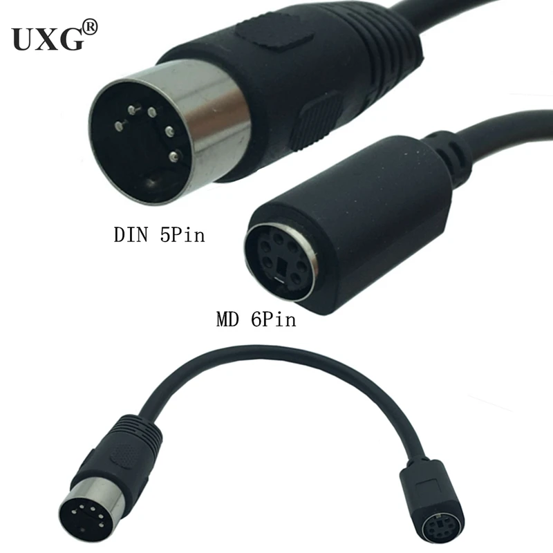 6Pin Mini-DIN (PS2) Male To DIN 5Pin Female Adapter Connector Cable For Keyboard 15cm