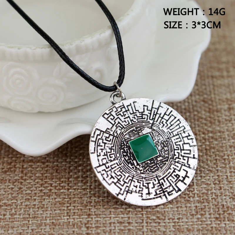 The Maze Runner Labyrinth Necklace Movies Jewelry Drop Shipping Round Shape Rope Chain Alloy Jewelry Wholesale 1/pc For Gift