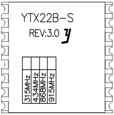 YTX22B-S2  RF 315MHZ 433 Mhz 868 Mhz 915 Mhz módulo transceptor de rádio freqüência 20dBm (RF\\LORA\\\\FSK\\ASK\\OOK)