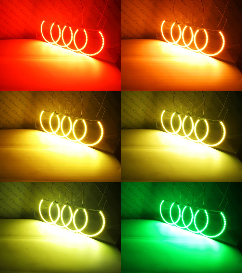 For BMW E46 Sedan Touring 1998-2005 RF Remote Bluetooth-Compatible APP Multi-Color Ultra Bright RGB LED Angel Eyes Halo Rings