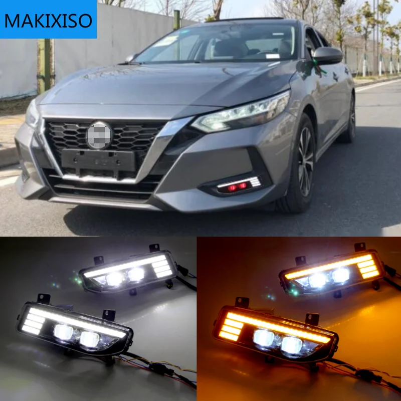 LED DRL Daytime Running Lights Fog Lights Turn Signal Lamp for Nissan X-Trail Rogue Qashqai Kicks Sylphy Sentra 2017-20