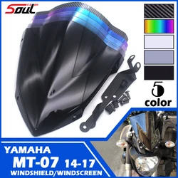 Motorcycle Sports Windshield Visor Windscreen Fits For YAMAHA MT-07 MT07 FZ07 2014 2015 2016 2017 14-17