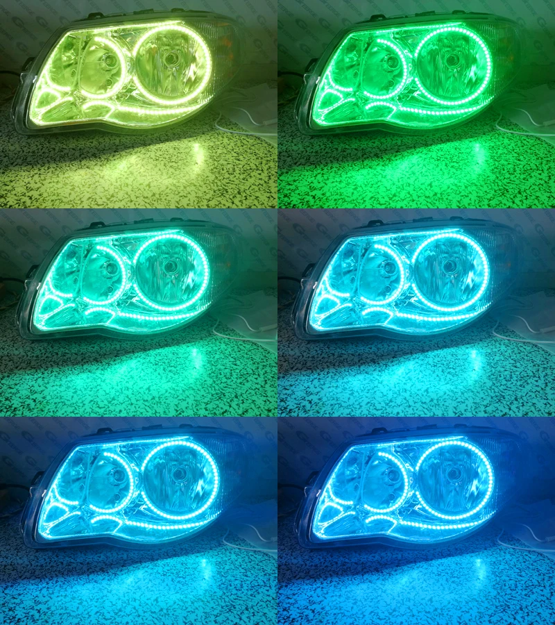 For Chrysler Voyager IV 2005 2006 2007 2008 RF Remote Bluetooth APP Multi-Color Ultra Bright RGB LED Angel Eyes Kit Halo Rings