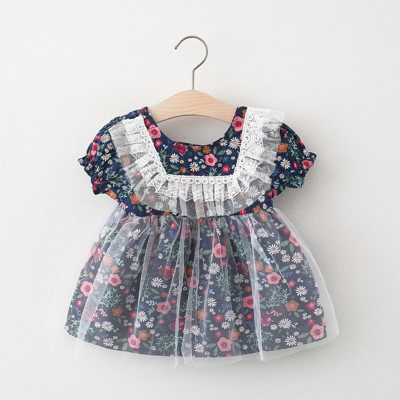 Newborn baby Girls summer clothes floral lace dress costume for girls baby clothing 1 year birthday princess party dresses dress