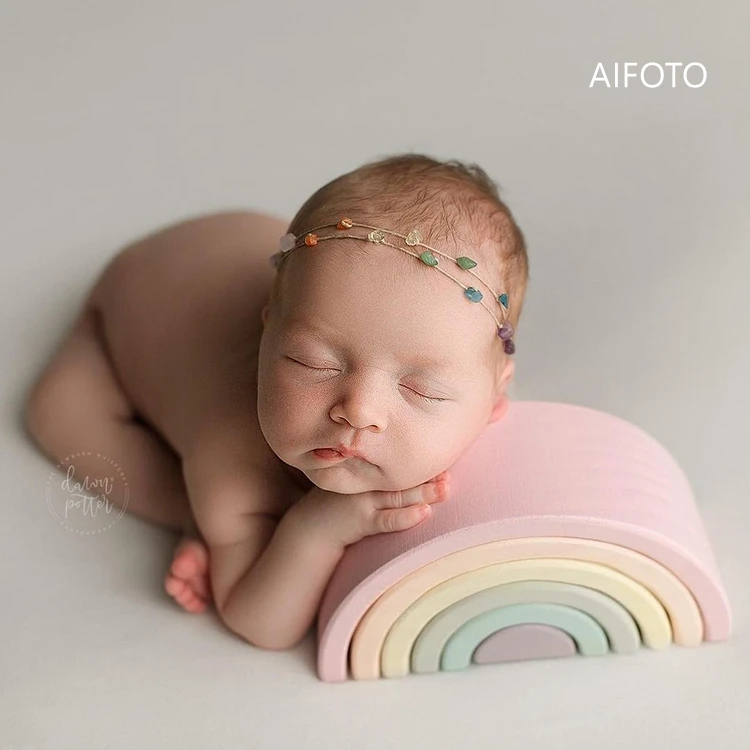 Newborn Photography Props 9 Colors Natural stones Simple Hair Band Headdress Floral Headdress Baby Pictures Shooting Tieback