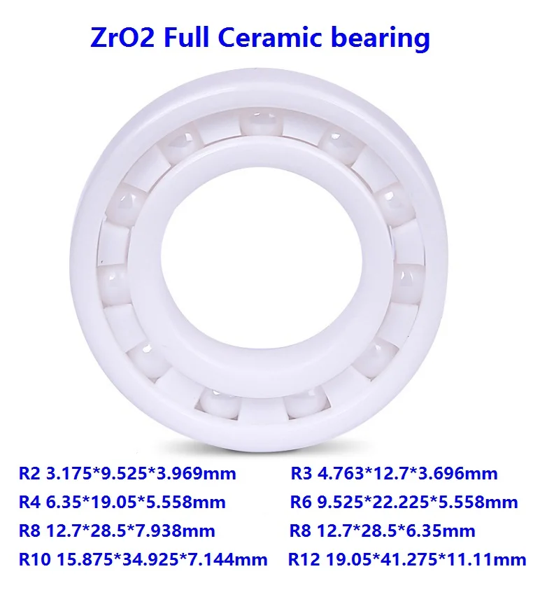 

R2 R3 R4 R6 R8 R10 R12 High quality Zirconia Ceramic ball bearings ZrO2 Full Ceramic bearing