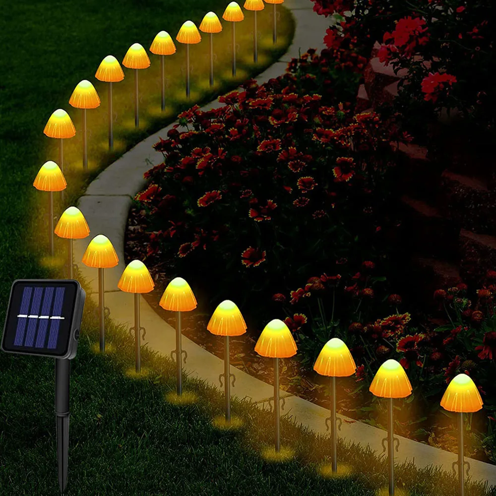 

10/20/30 LED Solar Mushroom String Lights Outdoor Waterproof Fairy Light for Yard Garden Patio Wedding Christmas Decoration