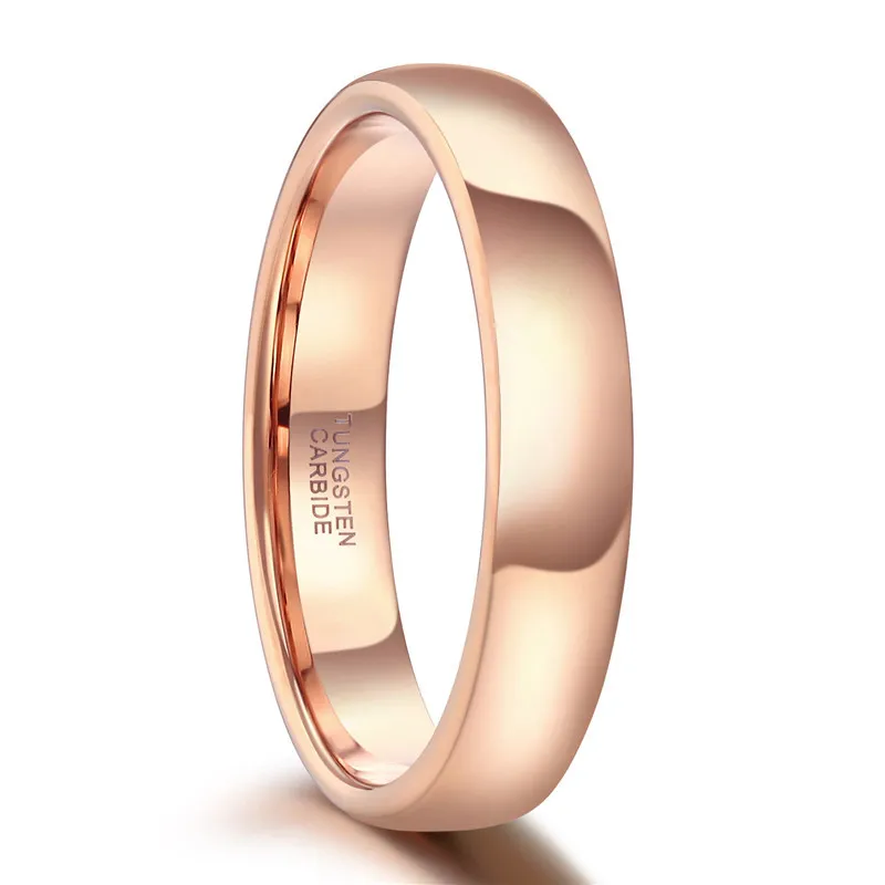 Tigrade 2/4/6mm 18K Rose Gold Plated Tungsten Carbide Wedding Ring For Women Solid Lover\'s Engagement Rings Anel Fashion Jewelry