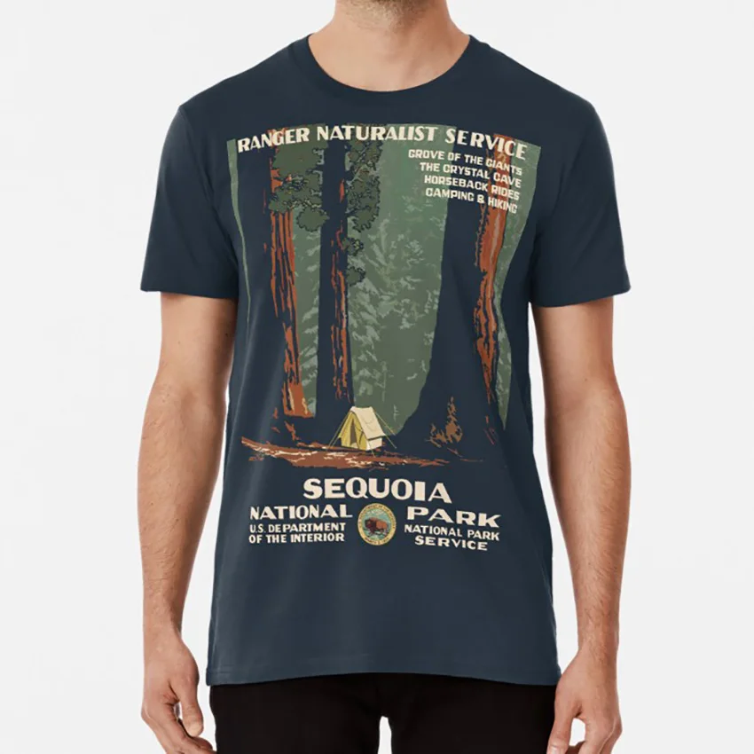 Vintage Sequoia Poster T Shirt Vintage Sequoia National Park America Oldschool